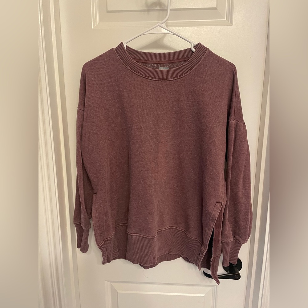 maroon acid wash long sleeve
